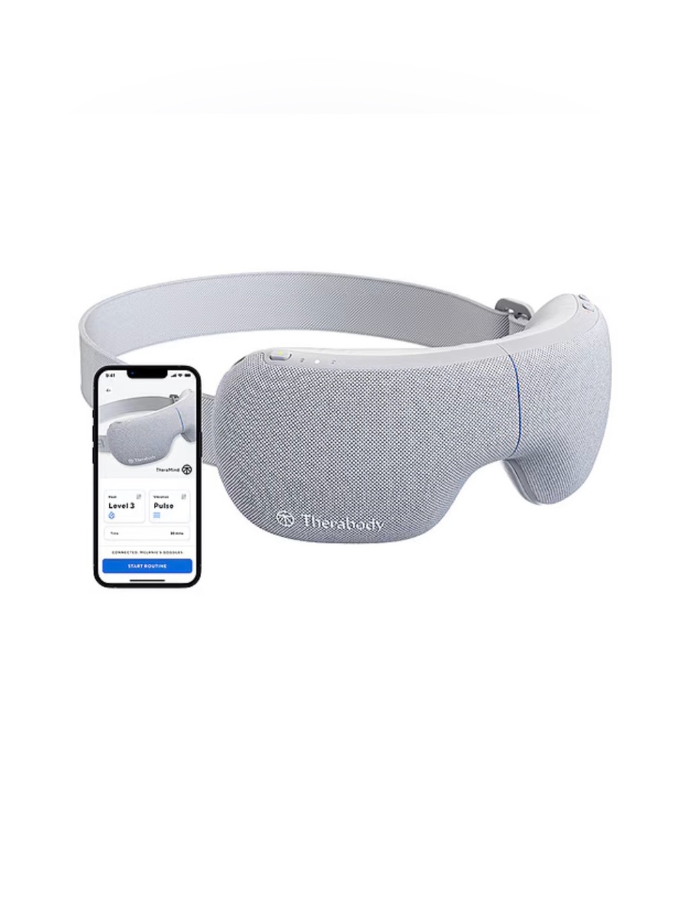 Therabody Smart Eye Massager - Light Gray Fabric